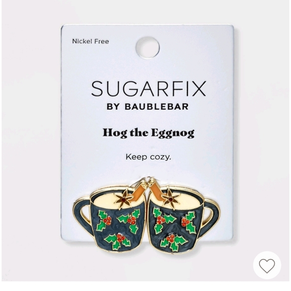 Sugarfix Baublebar Hog the Eggnog Earrings NWT - Picture 4 of 7